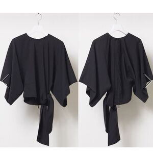 Divka Kimono Sleeve Side Tie Blouse in Black M NWT
